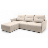 ECKSOFA L Form Damascus Beige 212/143/88 cm Links mit Schlaffunktion - Beige/Schwarz, Kunststoff/Textil (143/212cm) - AX Living
