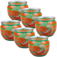 DUFTKERZEN Glas 6er-Pack Fresh Melon - Orange, Naturmaterialien (7/6cm)