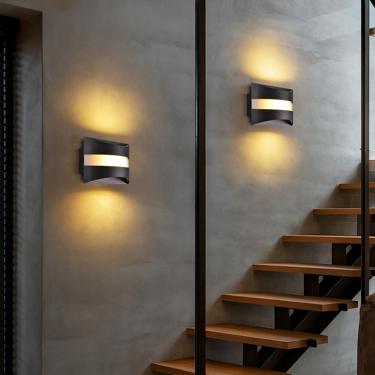 LED-WANDLEUCHTE Illuminant 21/13/8 cm - Schwarz, Metall (13/8/21cm) - ZMH