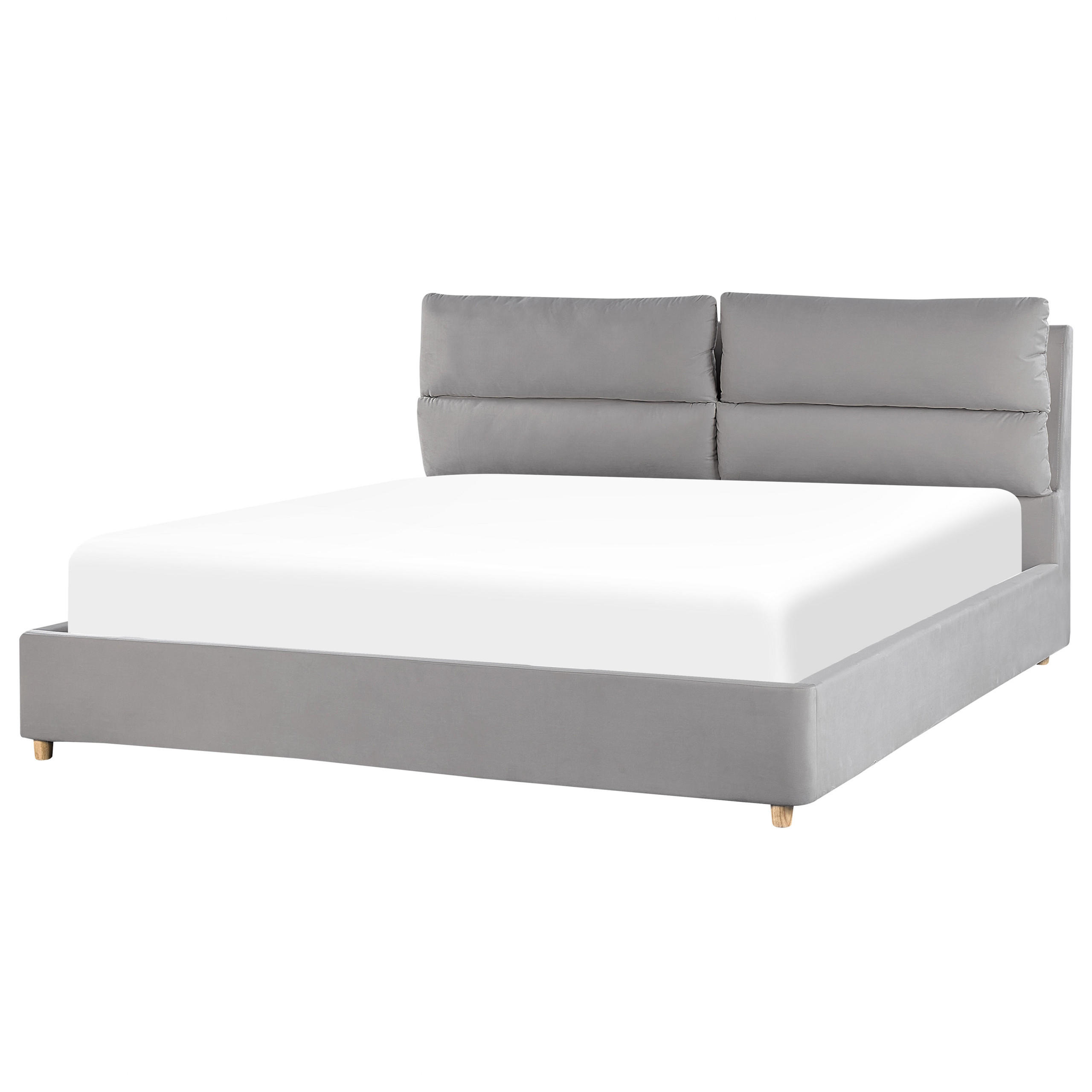 POLSTERBETT 180/200cm Hellgrau Batilly - Hellgrau, Textil (180/200cm) - Beliani