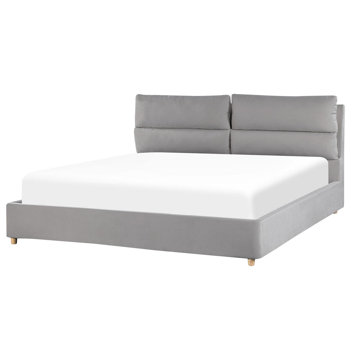 POLSTERBETT 180/200cm Hellgrau Batilly - Hellgrau, Textil (180/200cm) - Beliani