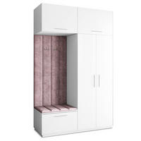 GARDEROBENSCHRANK REMA 150/240/60 cm Modern Garderobe-Set Weiß - Lila/Weiß, Holzwerkstoff (150/240/60cm) - MASSENO