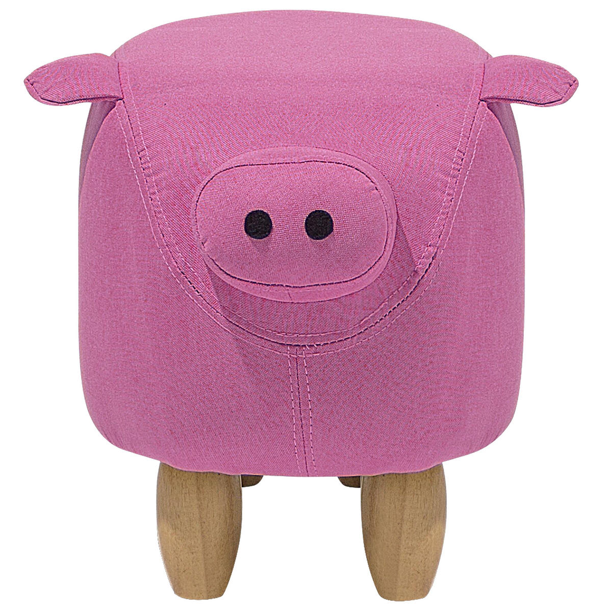 HOCKER Piggy 32/50/35 cm - Pink, Kunststoff/Textil (50/35/32cm) - Beliani