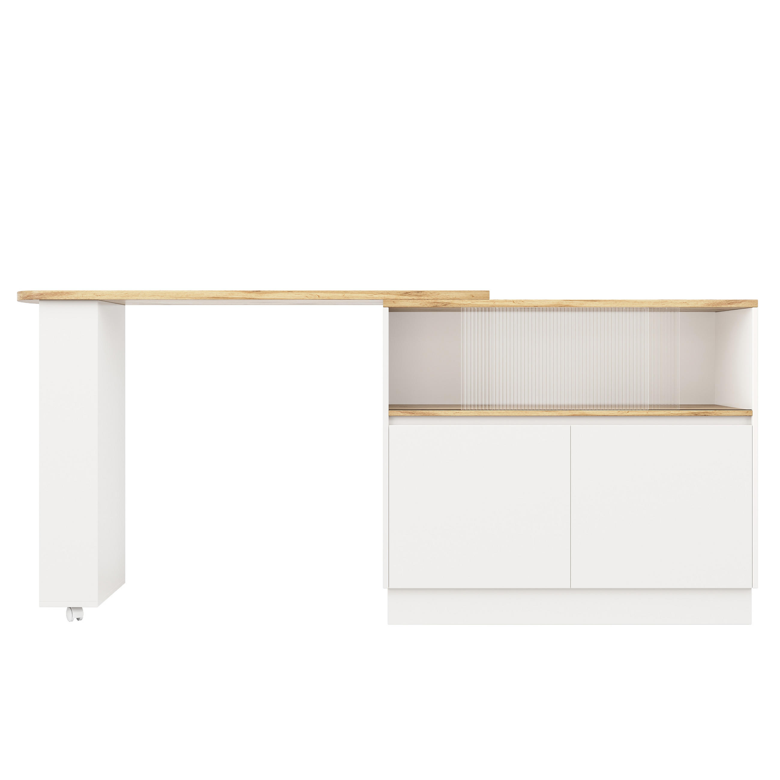 BARTISCH Weiß 90-120/45/100 cm - Weiß, Holz (90/100/45cm) - PANGIVO