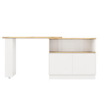BARTISCH Weiß 90-120/45/100 cm - Weiß, Holz (90/100/45cm) - PANGIVO