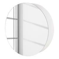 SPIEGELSCHRANK - rund - Weiß, Holzwerkstoff (72/72/16cm) - home24