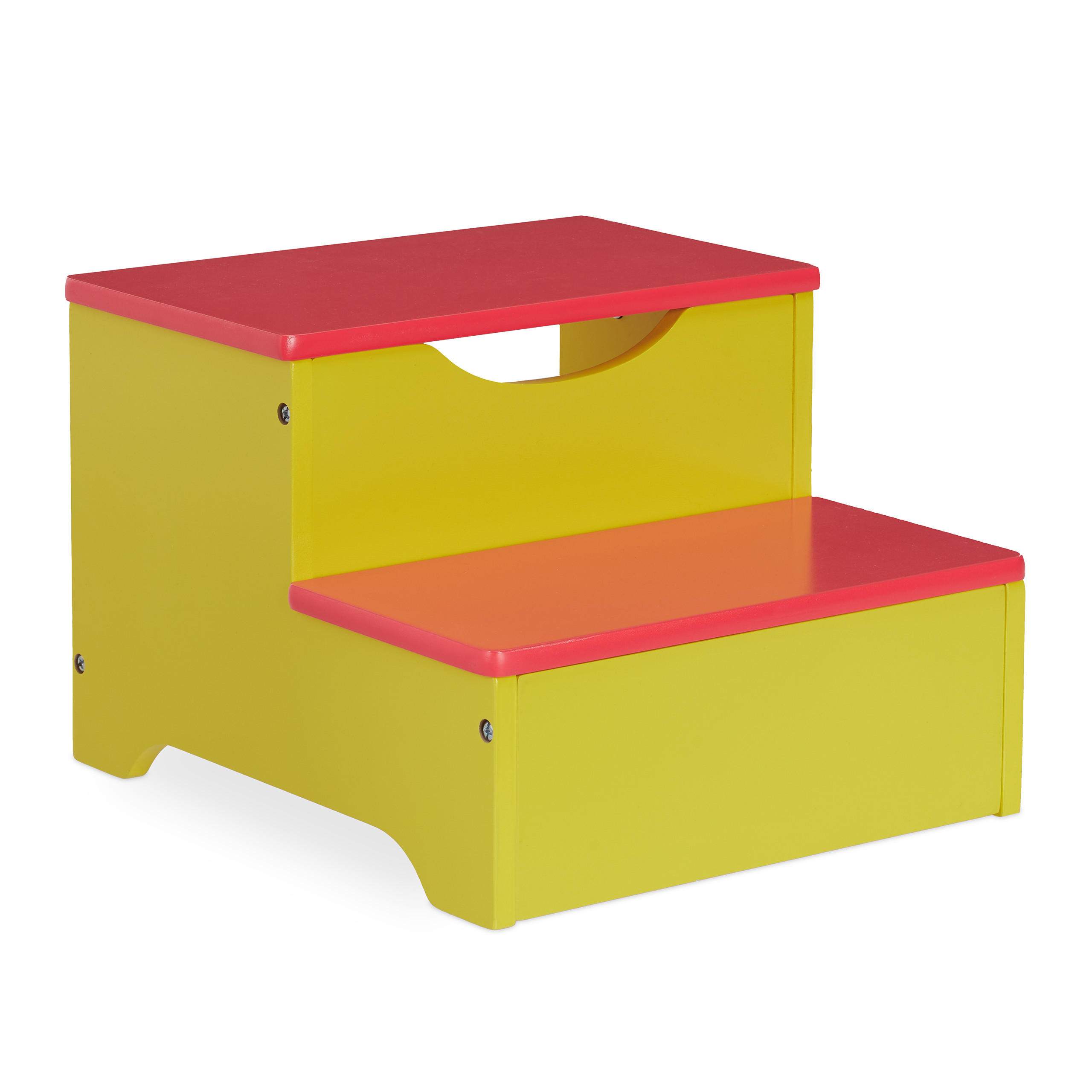 TRITTHOCKER - Multicolor, Holzwerkstoff (33/25/36cm) - Relaxdays