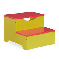 TRITTHOCKER - Multicolor, Holzwerkstoff (33/25/36cm) - Relaxdays