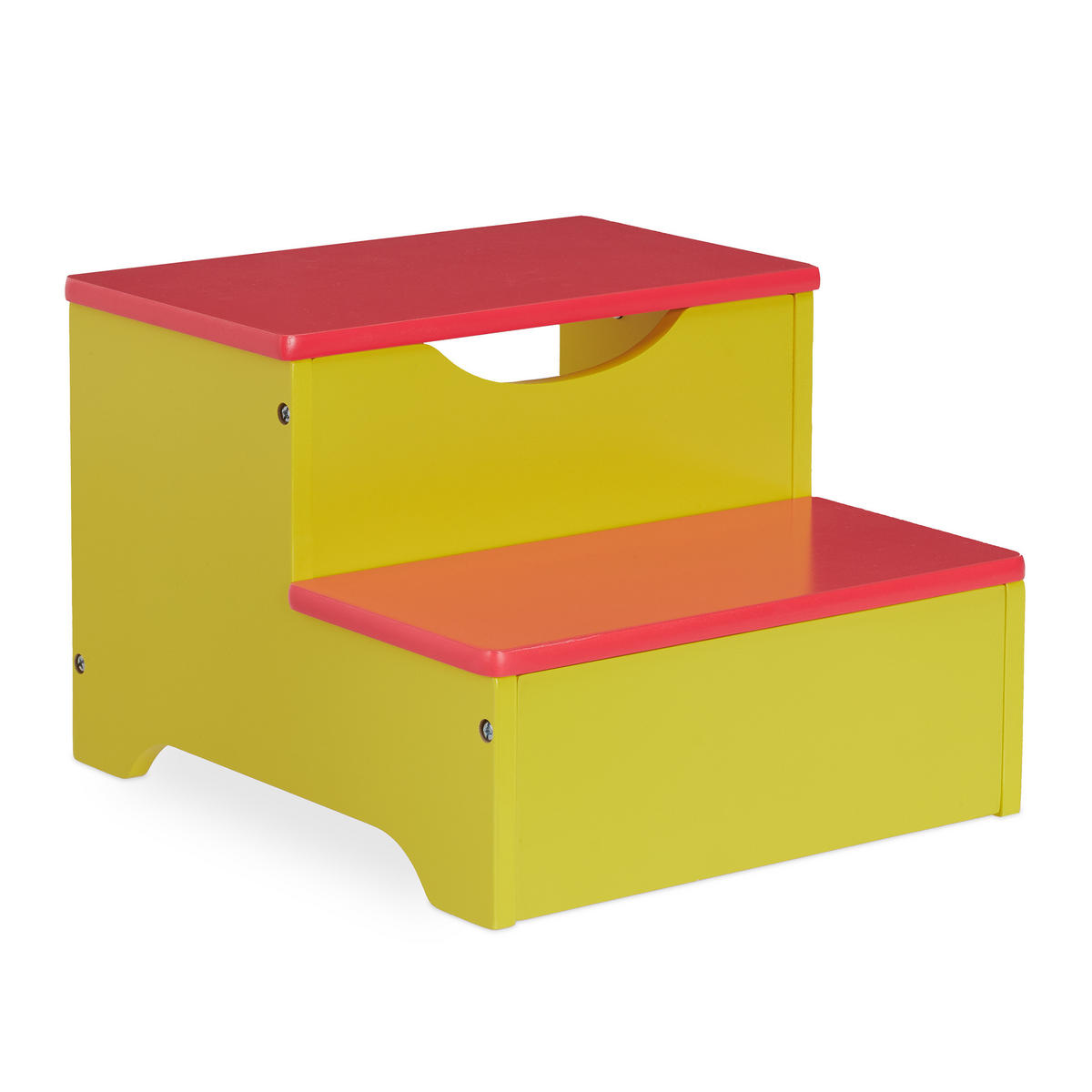 TRITTHOCKER - Multicolor, Holzwerkstoff (33/25/36cm) - Relaxdays