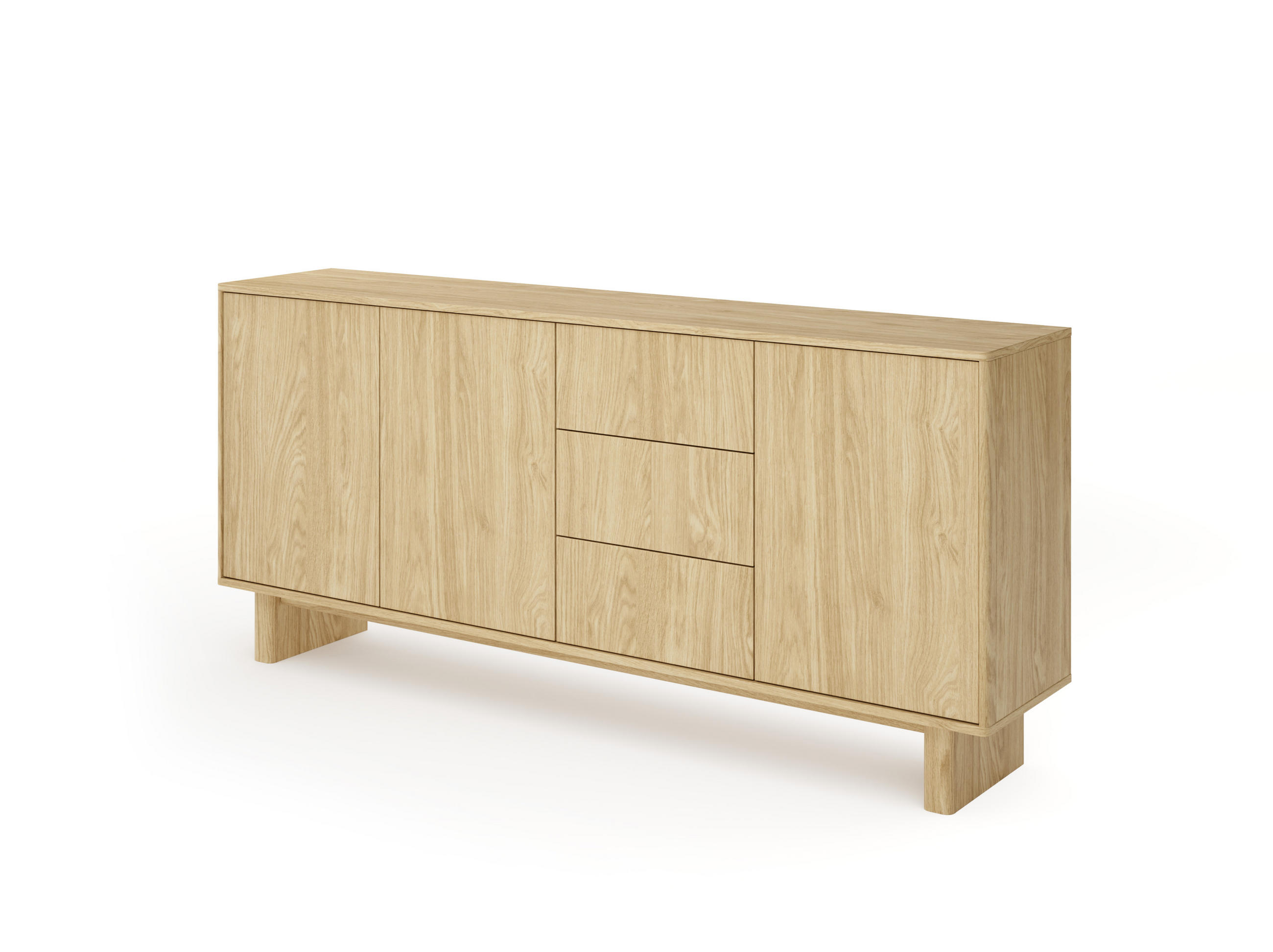 KOMMODE: geölte Eiche, 183,3 x 82,6 x 38,1 cm - Eichefarben, Holzwerkstoff (183.3/82.6/38.1cm) - 3XE LIVING