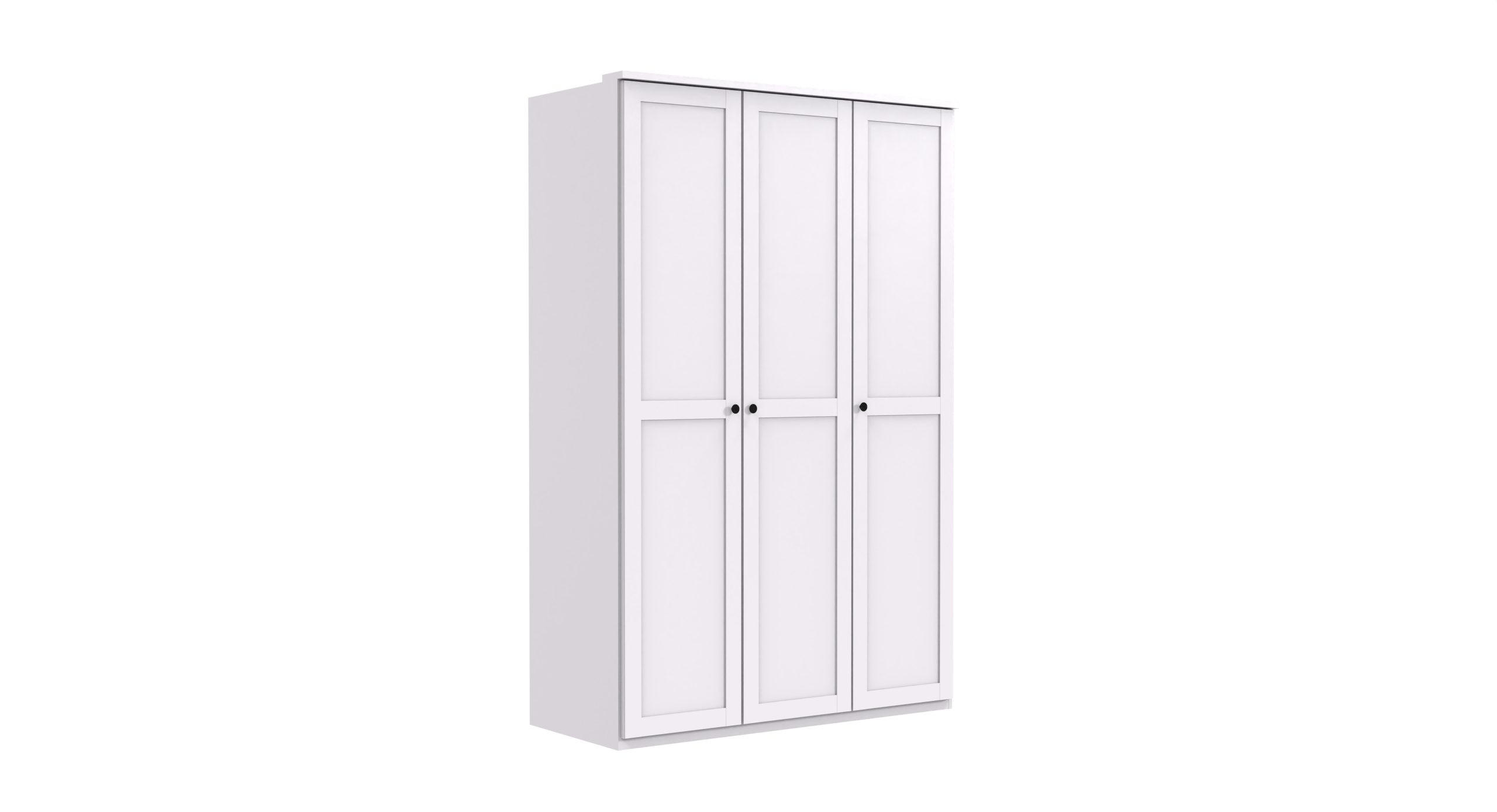 KLEIDERSCHRANK Chalet in Weiß - Drehtürenschrank 135 cm (ohne Spiegel) - Weiß, Holzwerkstoff (135/210/58cm)