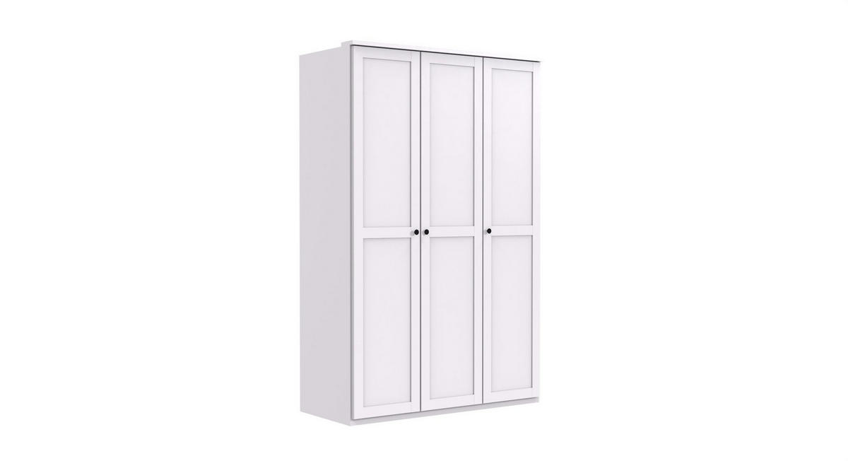 KLEIDERSCHRANK Chalet in Weiß - Drehtürenschrank 135 cm (ohne Spiegel) - Weiß, Holzwerkstoff (135/210/58cm)