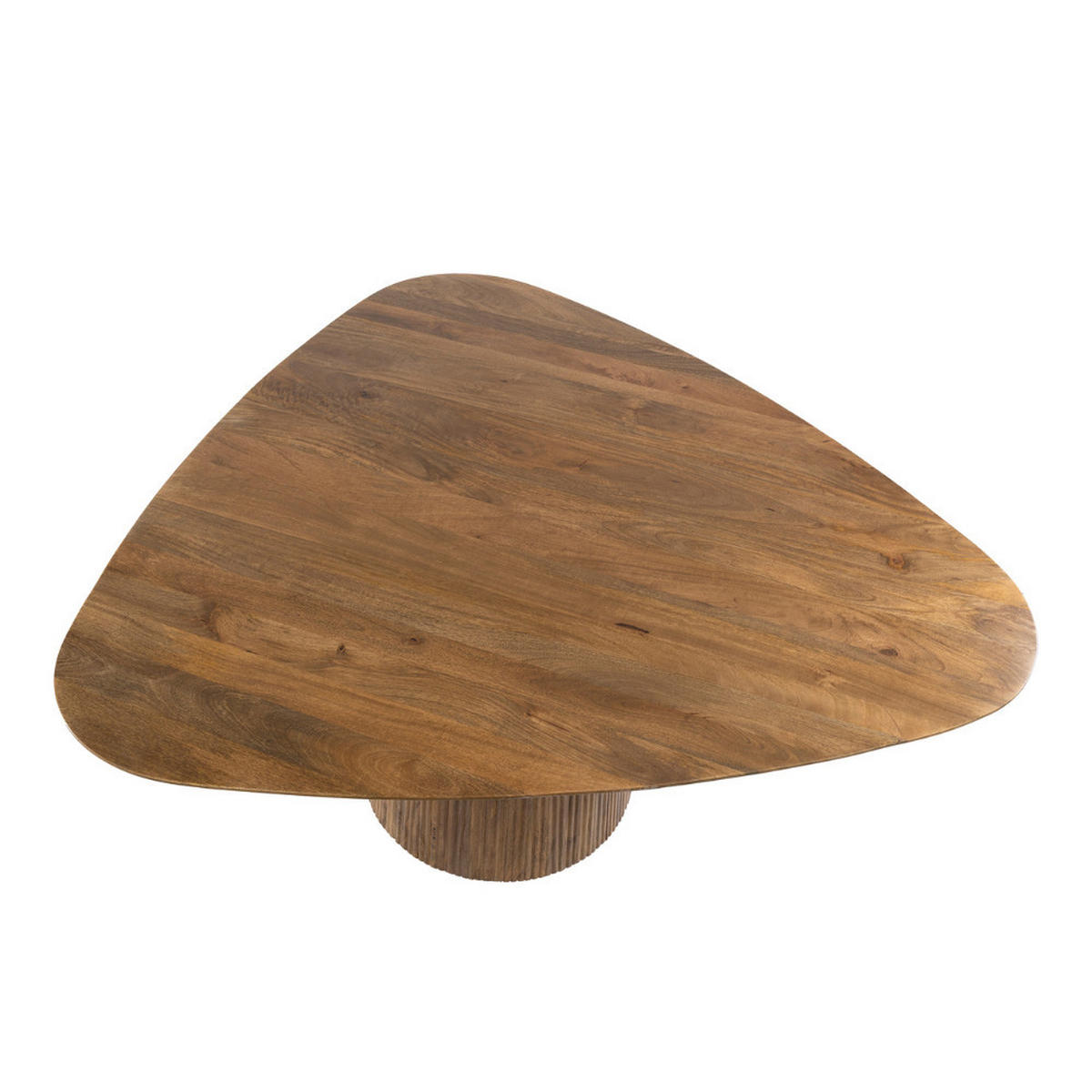 ESSTISCH WAVE CENTRO Organischer Dreieckstisch aus massivem Mangoholz - Braun, Holz (150/150/77cm) - alesvelt
