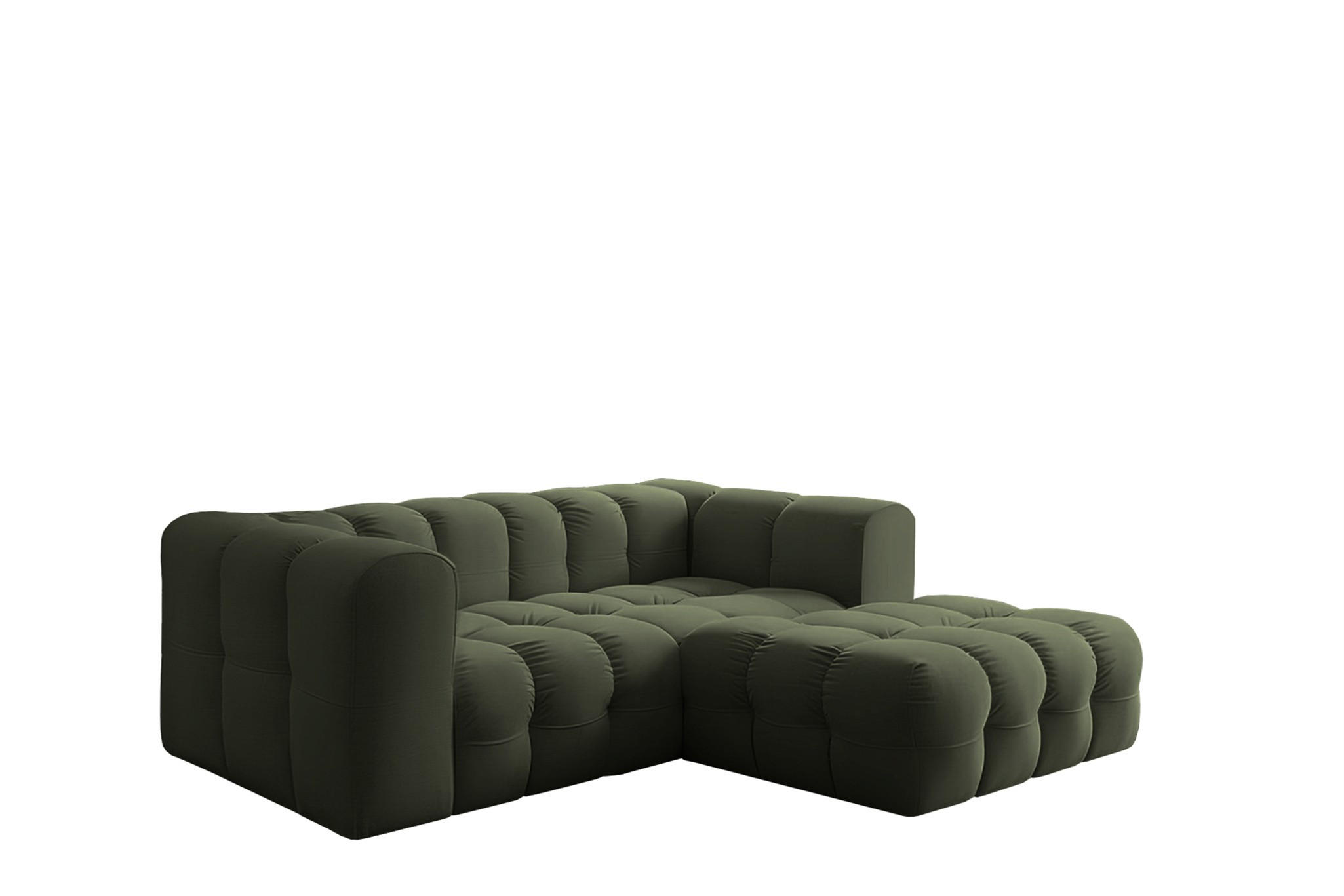 ECKSOFA Solvie Xs In Tiffani - Grün, Holzwerkstoff/Textil (239/193cm) - Fun Möbel