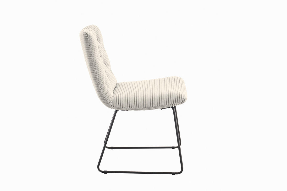 ESSZIMMERSTUHL NEW CHARME Cremeweiß Cord - Creme, Textil (52/87/66cm) - KAWOLA