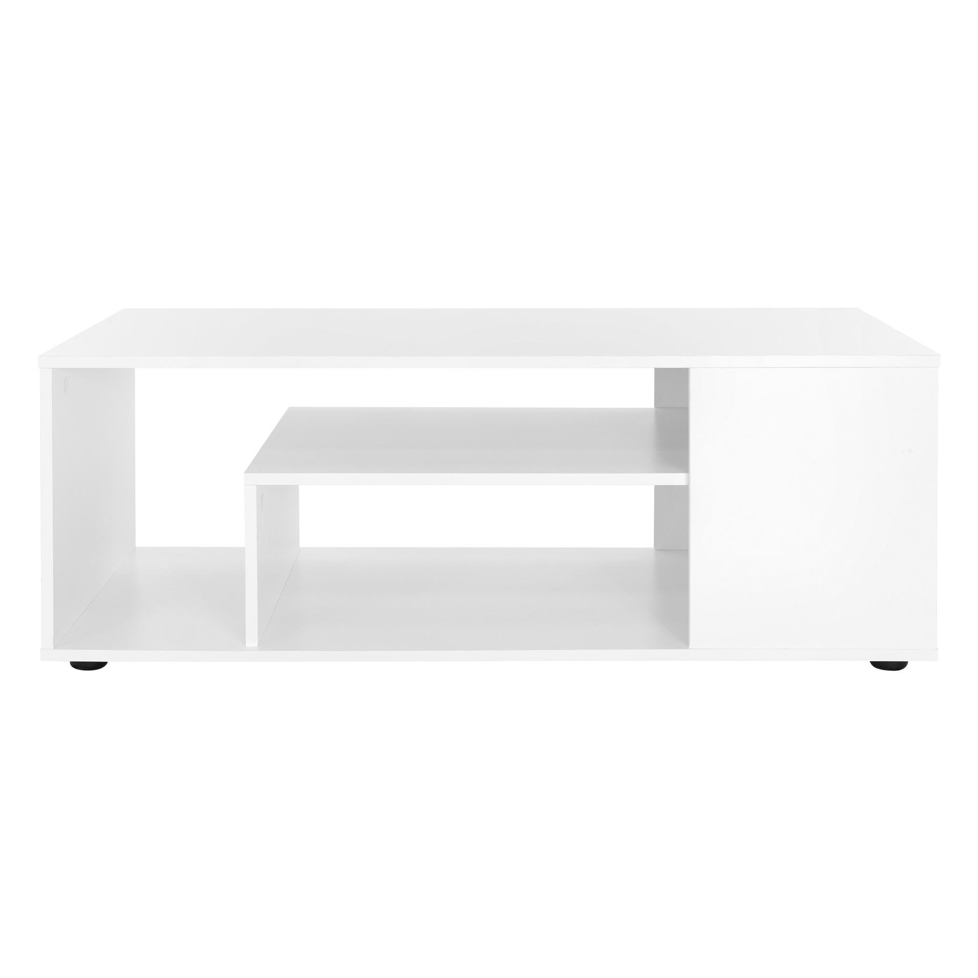 COUCHTISCH rechteckig Weiß 110/50/41 cm - Weiß, Holzwerkstoff (50/41/110cm) - ML-DESIGN