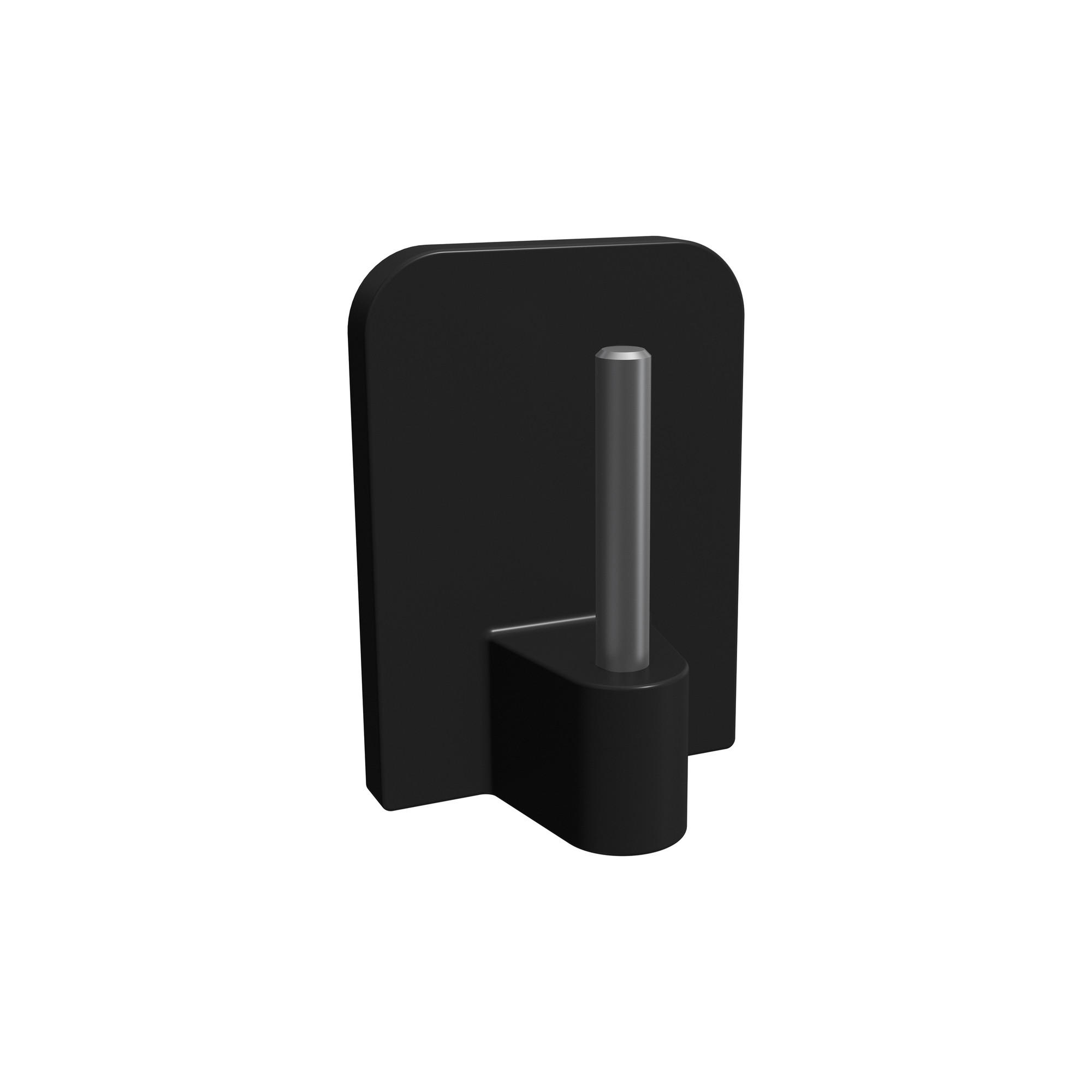 KLEBEHAKEN MIT METALLSTIFT für Vitragestangen, Schwarz, Packung 4 Stück - Schwarz, Kunststoff/Metall (1.7/2.4/1.2cm) - INTERDECO