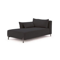 CHAISELONGUE für Terrasse und Garten, Stoff Sunlight, Graphit, Links, SUNMEE - Dunkelgrau, Holz (80/90/165cm) - Kaiser Möbel