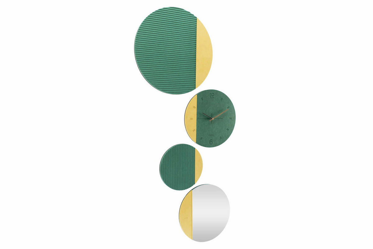 WANDUHR Design Grün 55/134 cm - Grün, Glas/Holzwerkstoff (54.7/133.9/1cm) - ONZENO