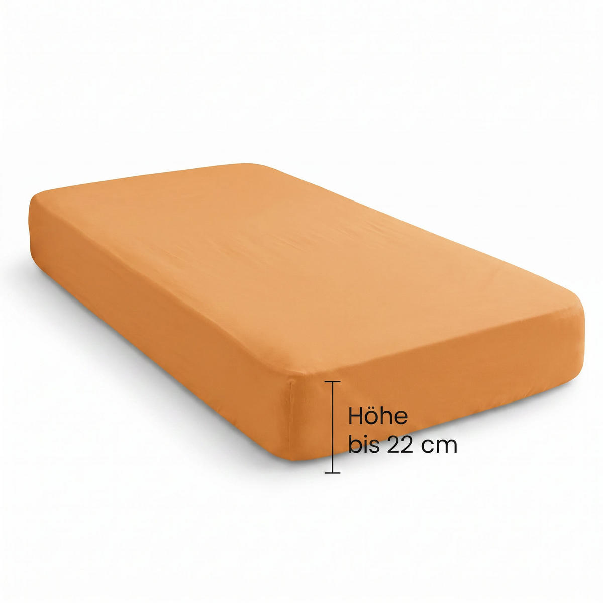SPANNBETTTUCH Premium Jersey nektarine, 140x200 cm - 160x200 cm - Orange, Textil (160/200cm) - biberna