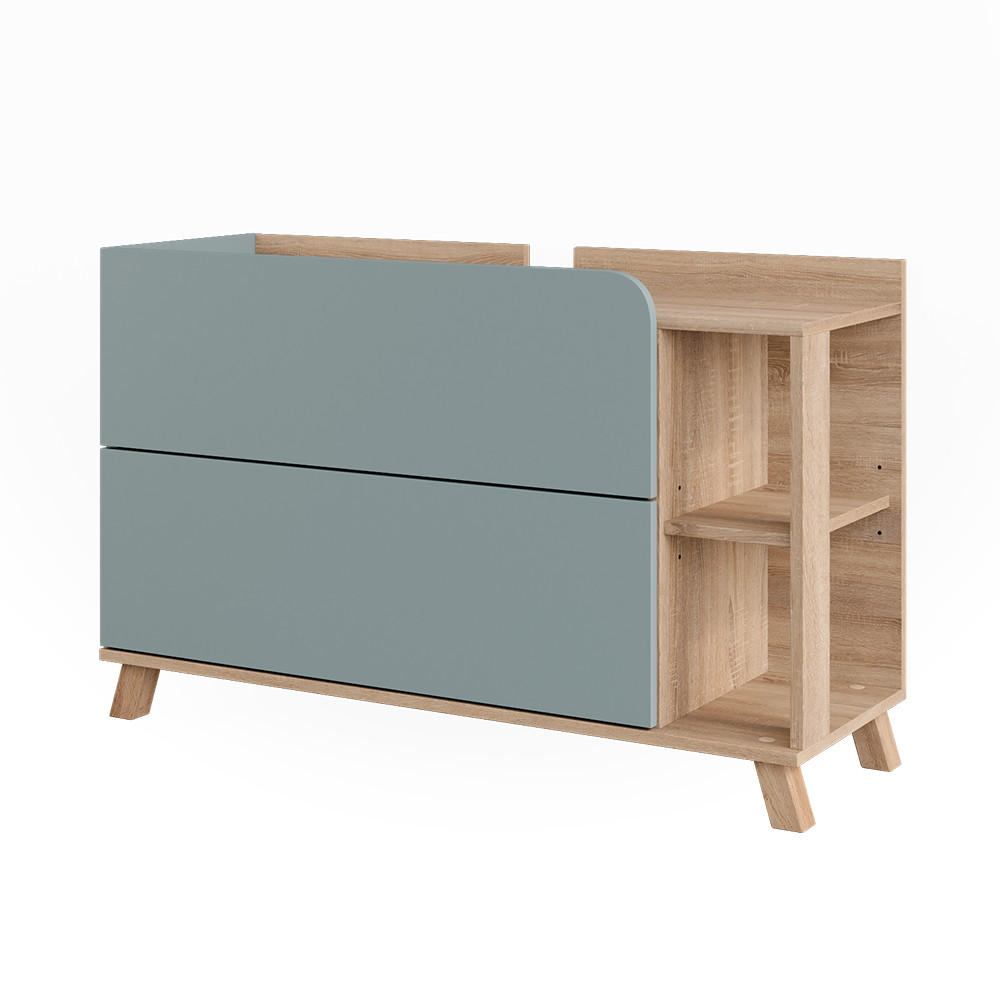 WASCHBECKENUNTERSCHRANK Karen Sonoma/Blau 100 x 65 cm mit 2 Schubladen - Blau, Holzwerkstoff (100/65/35cm) - Vicco