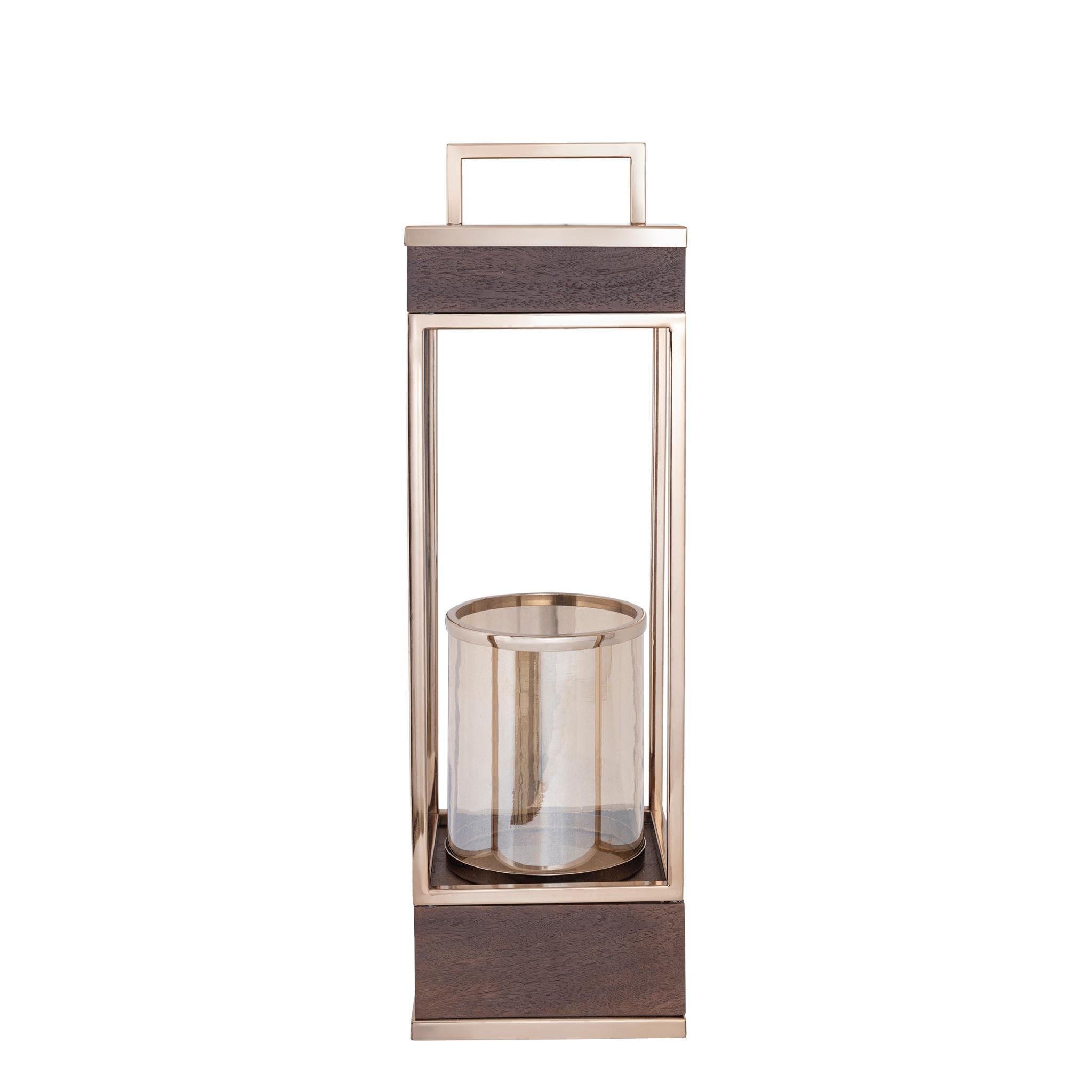 LATERNE Stanne Braun 25/25/74cm - Braun, Glas (25/74/25cm) - PTMD Collection