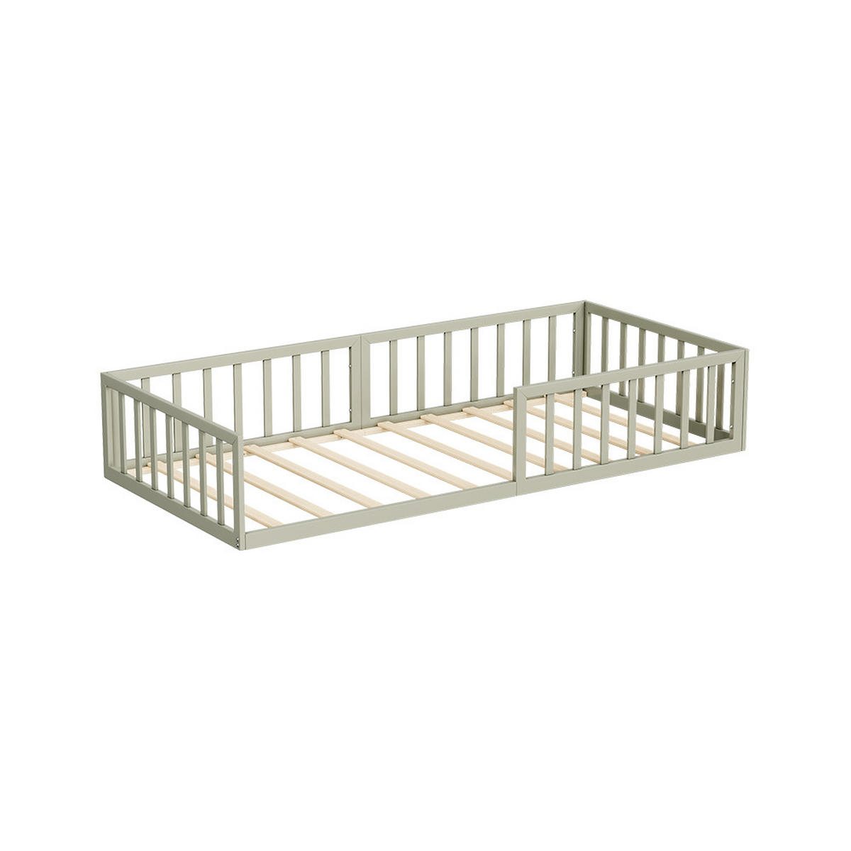 BODENBETT AUS METALL Minno Greige 205 x 95 cm ohne Matratze - Greige, Metall - VitaliSpa