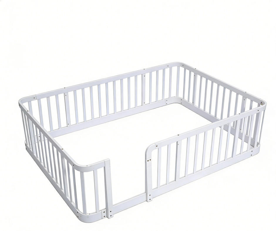 BODENBETT 140/200 cm DE-33064 modular und sicher Weiß - Weiß, Holzwerkstoff (140/200cm) - ComfortXL