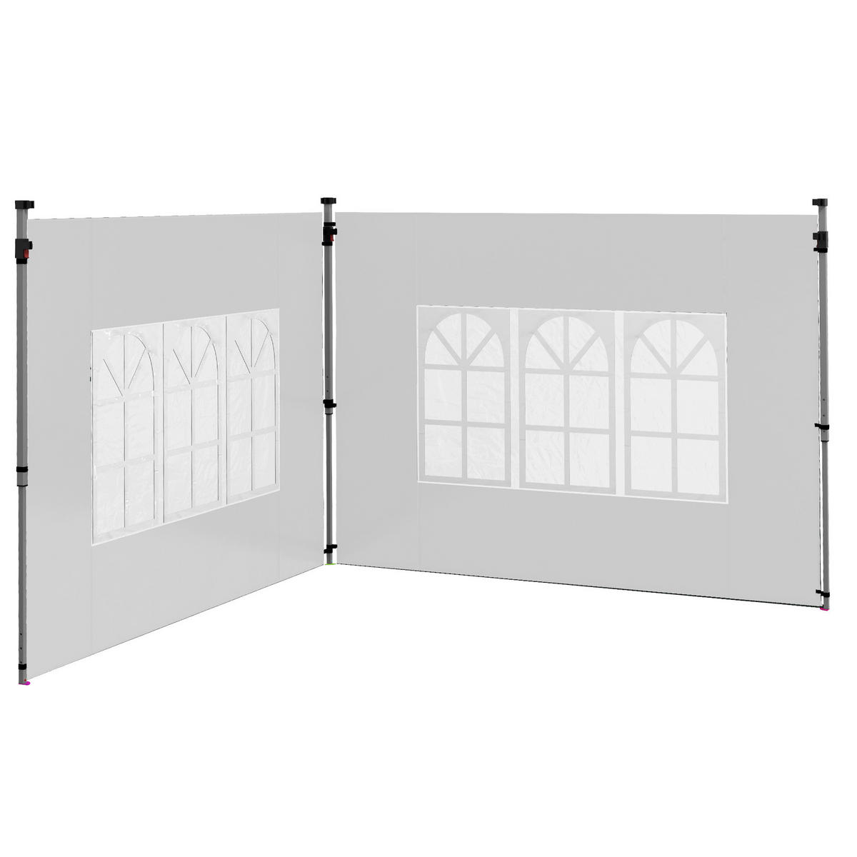 SEITENTEILE 2er-Set DE-06030 für Pavillon 295/195 cm Weiß - Weiß, Textil (295/195/1cm) - ComfortXL
