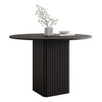 ESSTISCH FLORA 100/76 cm, Metallgestell, Schwarz - Schwarz, Holzwerkstoff/Metall (100/100/76cm) - Idohome