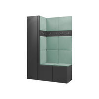 GARDEROBEN-SET Orion IX - Graphitfarben/Mintgrün, Holzwerkstoff/Kunststoff (124/186/46cm) - MIRJAN24