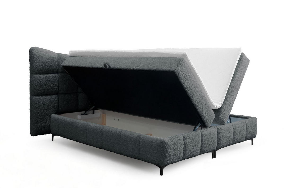 BOXBETT Nova In Rolf - Dunkelgrau, Holzwerkstoff/Textil (180/200cm) - Fun Möbel