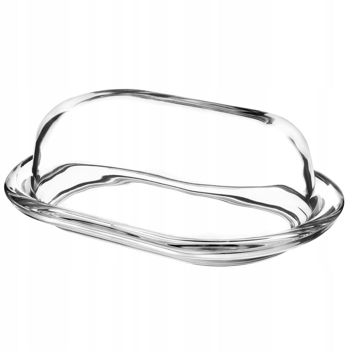 BUTTERDOSE aus Glas mit Deckel, 20 x 13 cm - Transparent, Glas (13/6.5/20cm) - KADAX