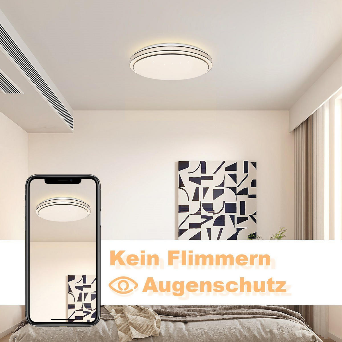 LED-DECKENLEUCHTE Benjamin 27/27/6 cm - Schwarz, Kunststoff (27/27/6cm) - Nettlife