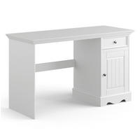 SCHREIBTISCH Belluno Kiefer weiß (RAL9010) lackiert 130 / 53 / 77cm - Weiß, Holz/Holzwerkstoff (53/130/77cm) - Feldmann-Wohnen