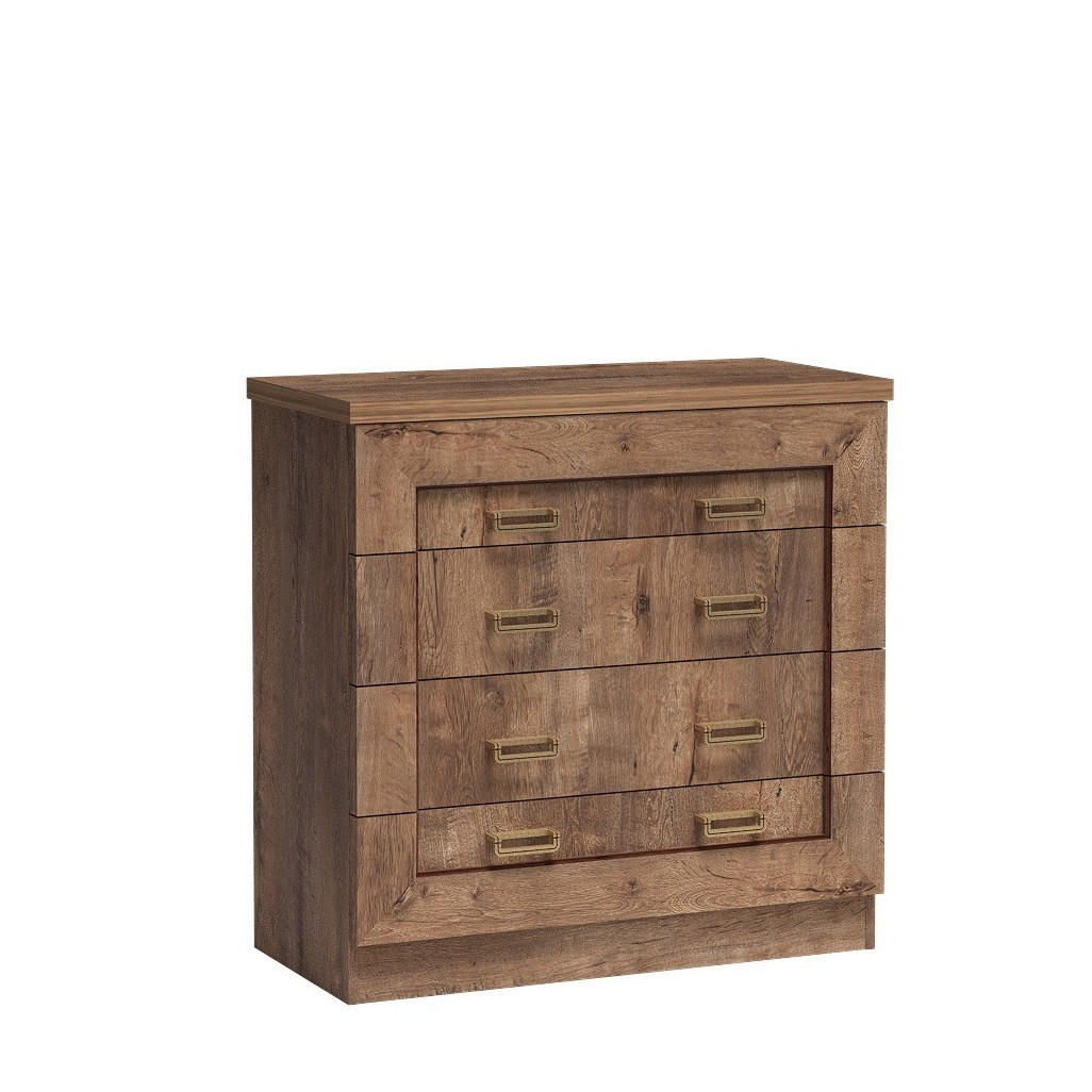 KOMMODE UDINE 90/90/44cm mit 4 Schubladen Türen Bronzefarben - Bronzefarben, Holzwerkstoff (90/90/44cm) - MASSENO