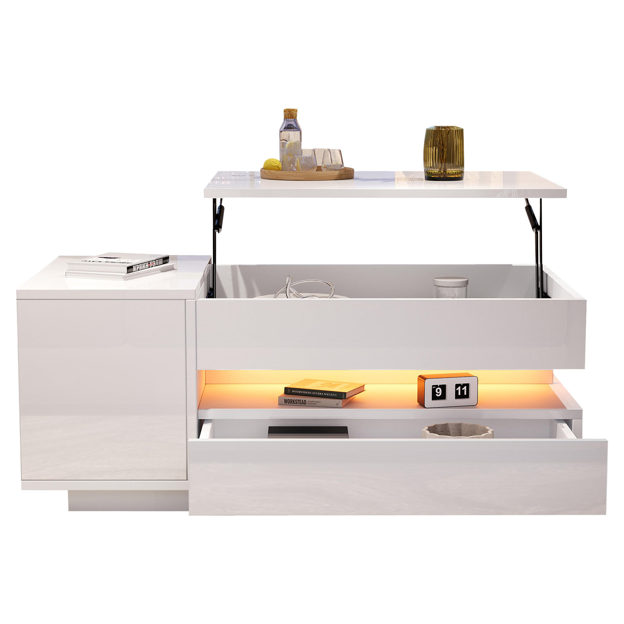 COUCHTISCH Weiß - Weiß, Holzwerkstoff (95/50/34.5cm)