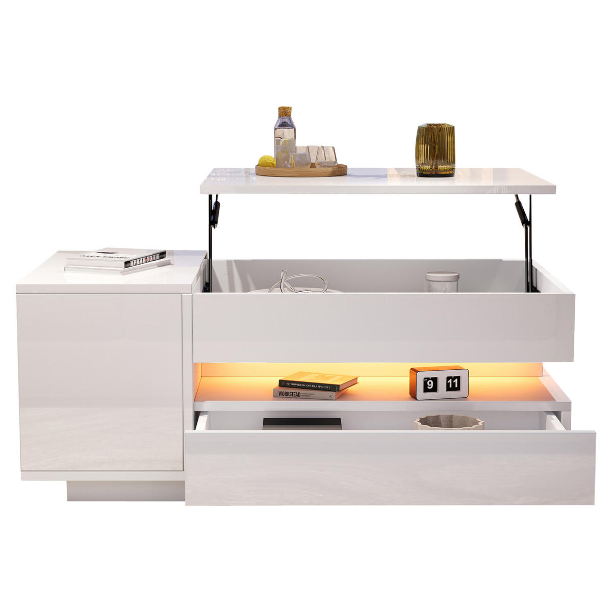 COUCHTISCH Weiß - Weiß, Holzwerkstoff (95/50/34.5cm)