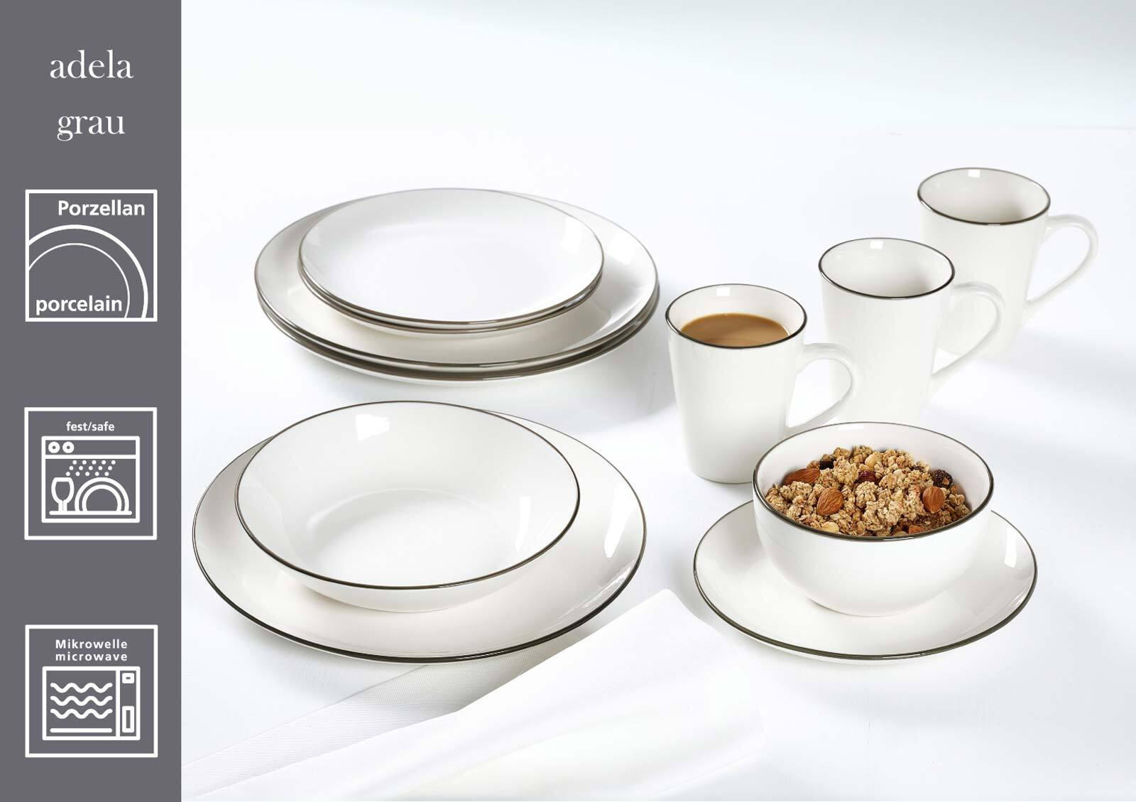 MÜSLISCHALEN Adela grau ø 14 cm 6er Set - Grau, Keramik (14cm) - Ritzenhoff Breker