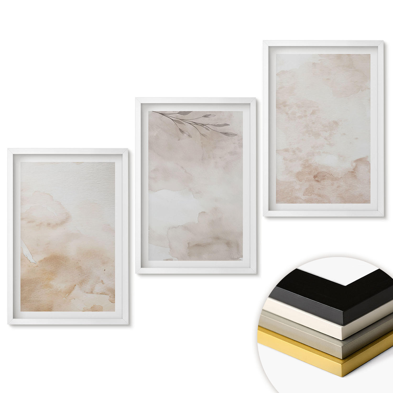 ArtPrintCave Wandbilder Weiß 40x60 cm