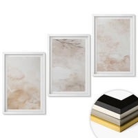 WANDBILDER 3er-Set - 40x60 cm Weißer Rahmen - Aquarell-Pastellblätter - Weiß, Kunststoff (40/60cm) - ArtPrintCave