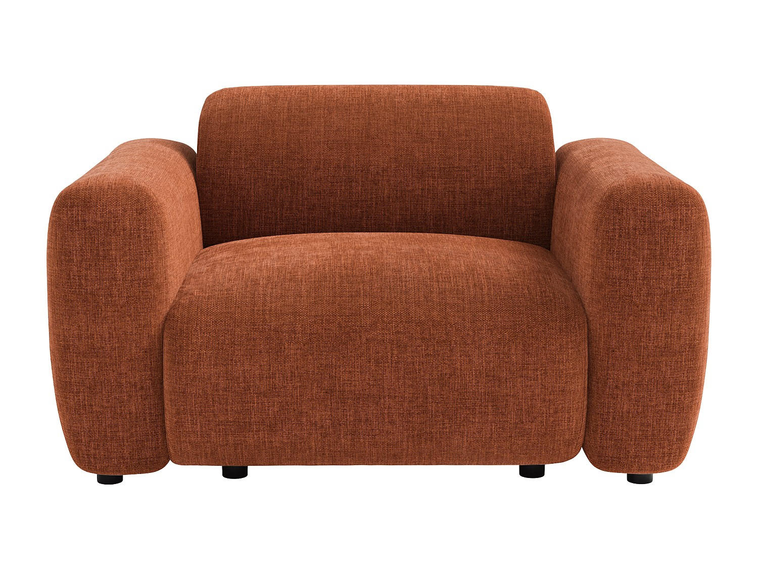 SESSEL mit gerader Rückenlehne - 1 Person - stoff - terracotta Pogni - Terracotta, Textil (130/67/97cm) - Vente-Unique