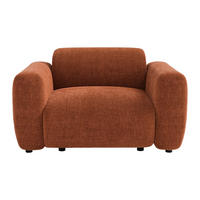SESSEL mit gerader Rückenlehne - 1 Person - stoff - terracotta Pogni - Terracotta, Textil (130/67/97cm) - Vente-Unique