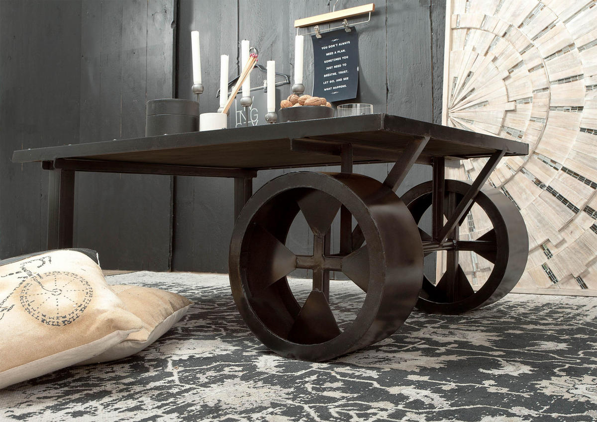 COUCHTISCH Mango 110x80x45 braun lackiert RAILWAY #433 - Braun, Holz (110/80/45cm) - Massivmoebel24