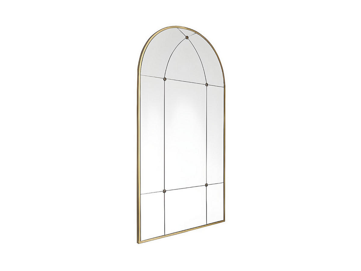 METALLENER Fensterspiegel – B 80 x H 150 cm – Antikgold – PALMYRE - Goldfarben, Glas (80/150/2cm) - Vente-Unique