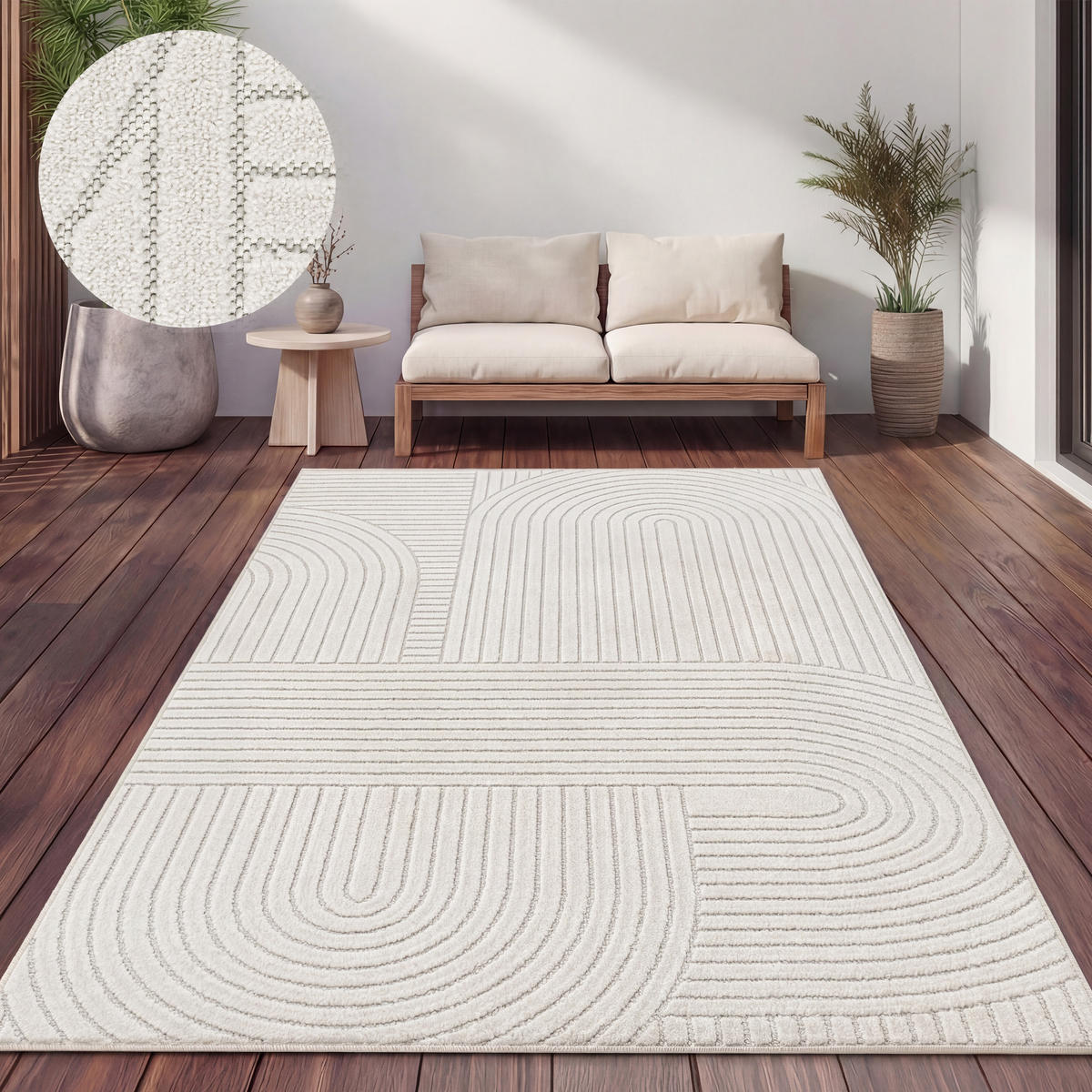 OUTDOORTEPPICH 160/220 cm Cotton 240 - Creme, Textil (160/220cm) - Paco Home