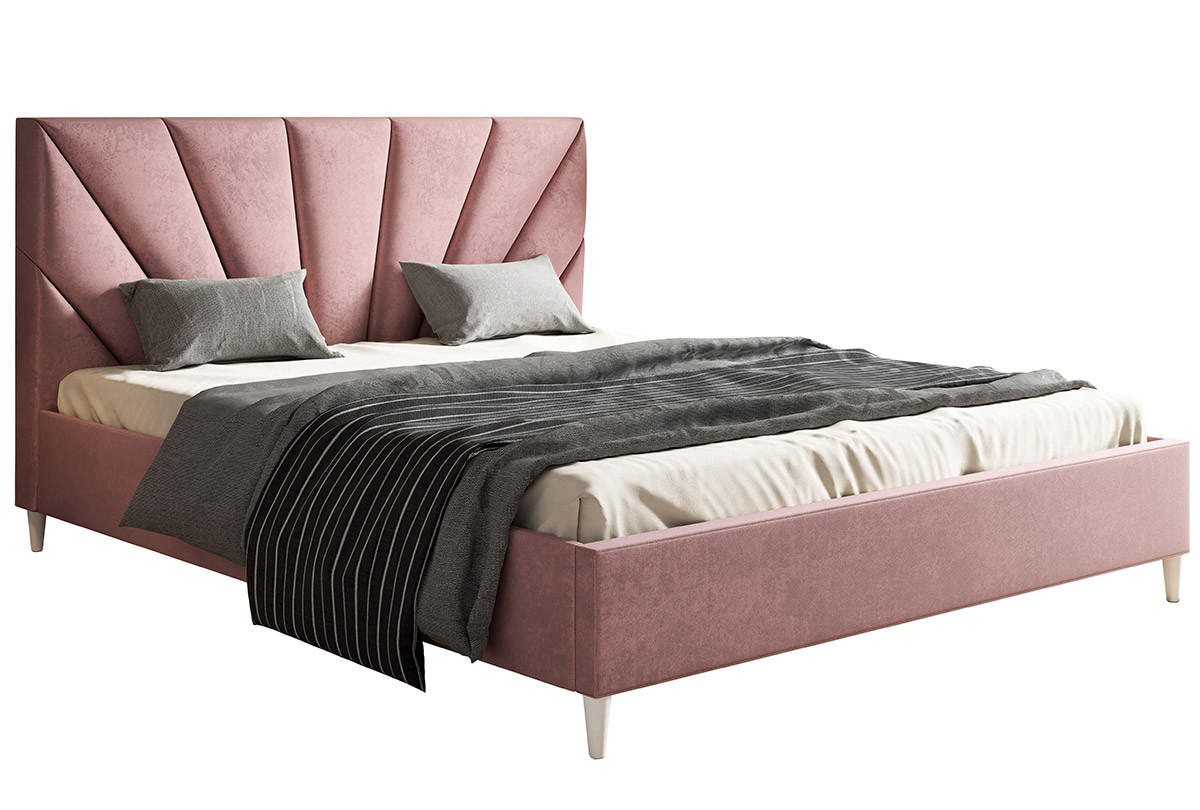 BETT Rosa LUXO 3 Gepolstert Auf Hohen Beinen 120x200 cm - Rosa, Textil (120/200cm) - Sepro Meble