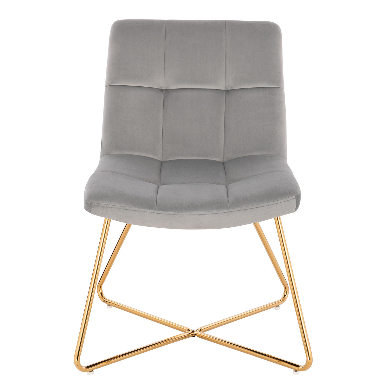 LOUNGESESSEL LYNN Samt Grau - Goldfarben/Grau, Textil/Metall (58/82/64cm) - SVITA