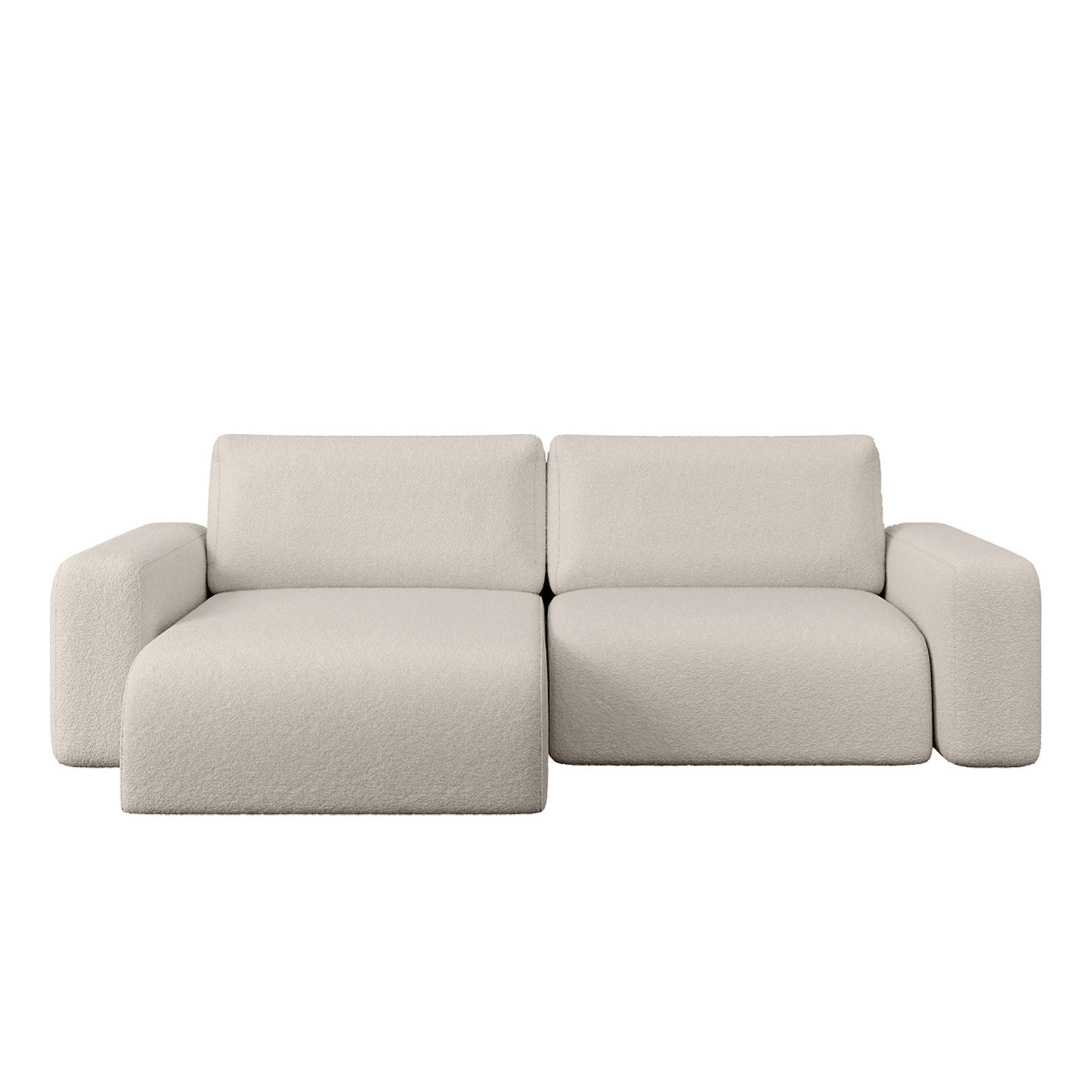 ECKSOFA TALW L MINI mit Schlaffunktion, Weiß - Weiß, Textil (257/148cm) - Fedve