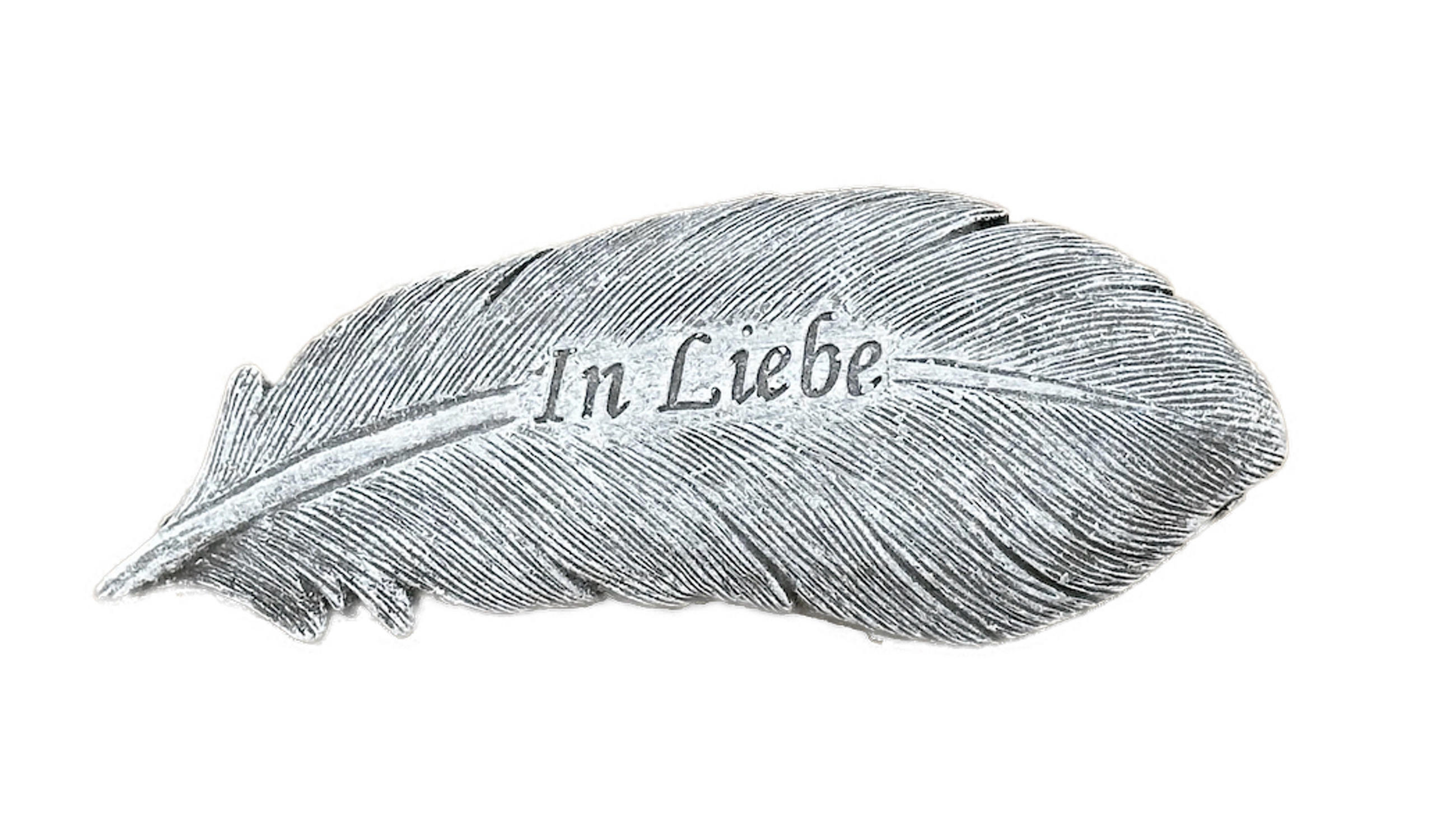STEINFIGUR Grabschmuck Engel Engelsfeder In Liebe, frostfest, Steinguss - Grau, Stein (16/1/6cm) - stoneandstyle